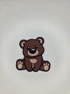 Brown Teddy Bear Embroidered Patch