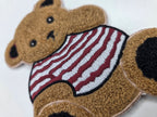 Chenille Teddy Bear Striped Sweater Patch