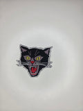 Angry Black Cat Face Embroidered Patch