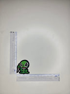 Angry Frog with Knife Embroidered Patch