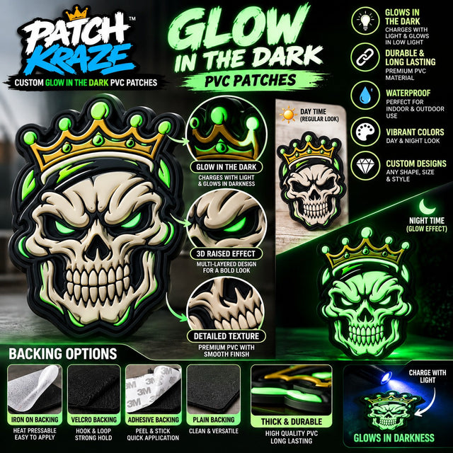 Glow in the Dark PVC Patches