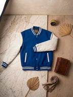 Letterman Jacket - Blue / White Sleeves