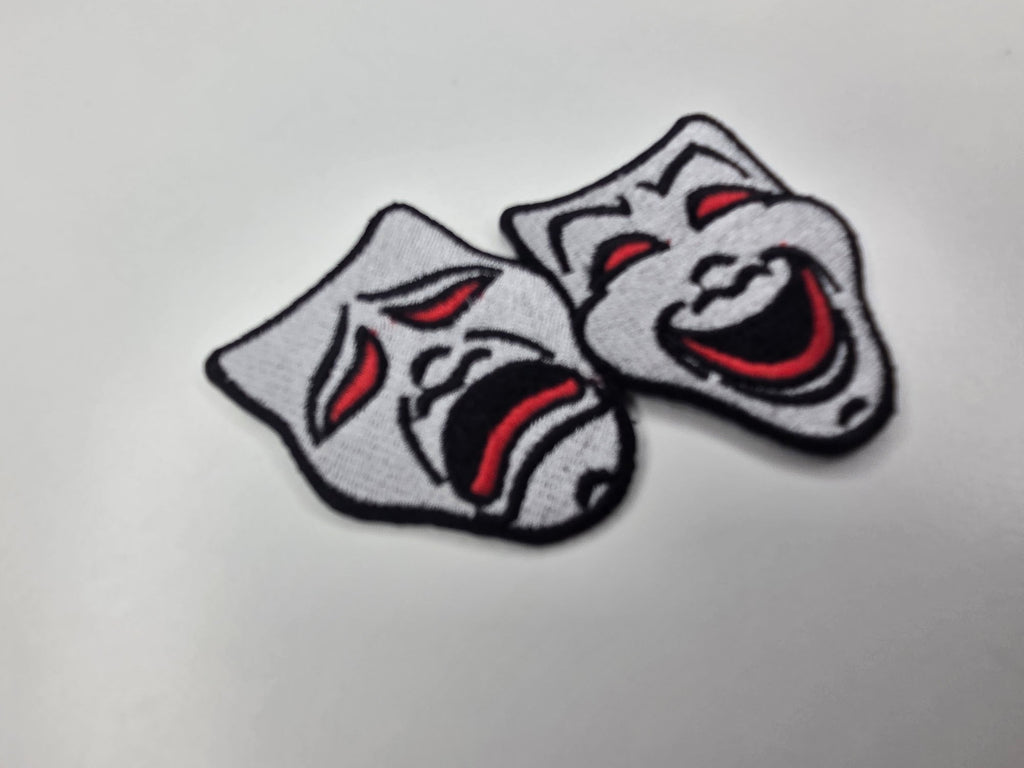 Comedy and Tragedy Masks Embroidered Patch