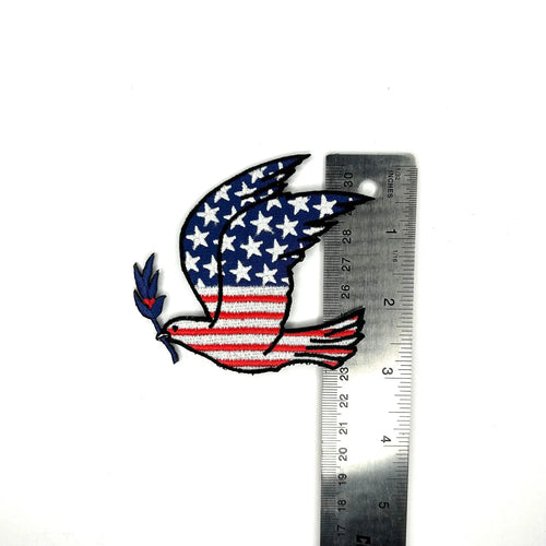 American Flag Dove Embroidered Patch