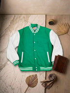 Letterman Jacket - Green / White Sleeves