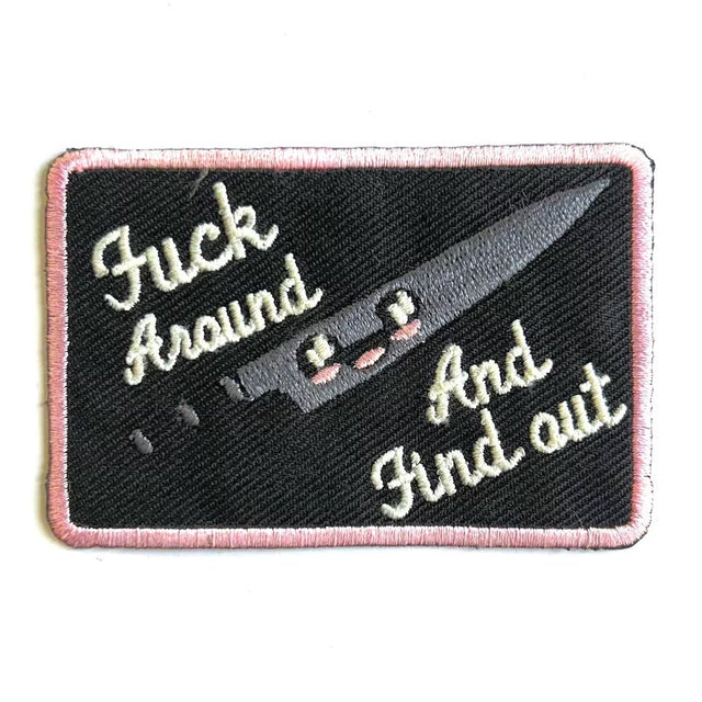 Find Out Knife Embroidered Patch