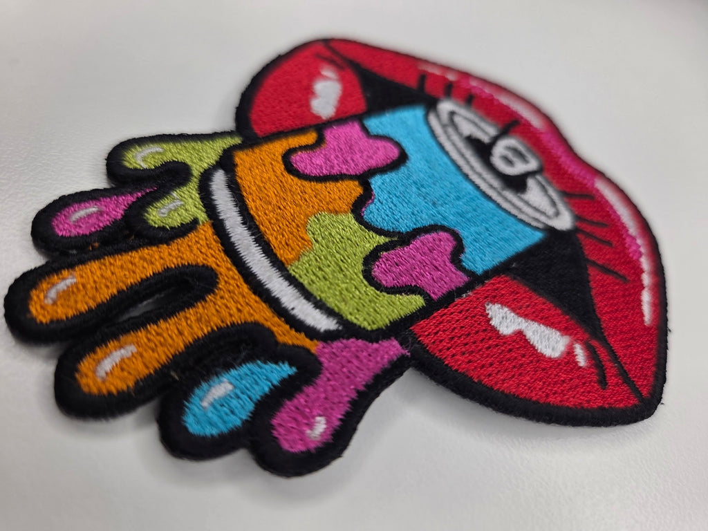 Melting Soda Lips Embroidered Patch