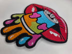 Melting Soda Lips Embroidered Patch