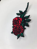 Red Rose Embroidered Patch